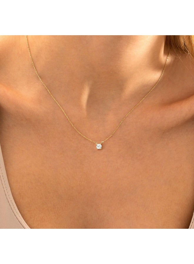 Diamond Necklaces for Women, Dainty Gold Necklace 18K Gold Filled Layered Necklace Simple CZ Diamond Gold Necklace for Women Trendy Jewelry Gifts for Girls - Image 3